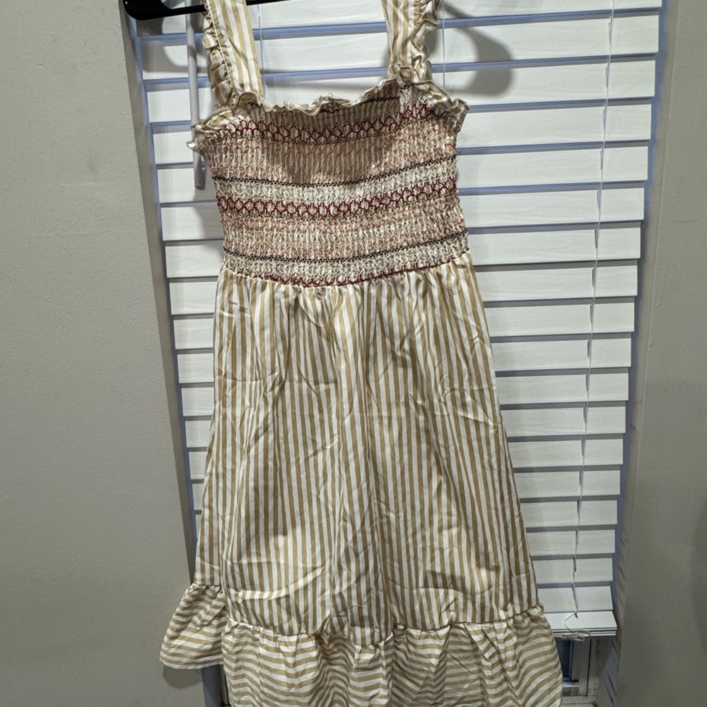 Cupshe Striped Cream dress NWT medium
